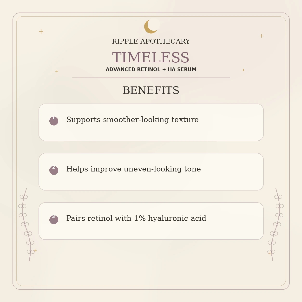 TIMELESS benefits